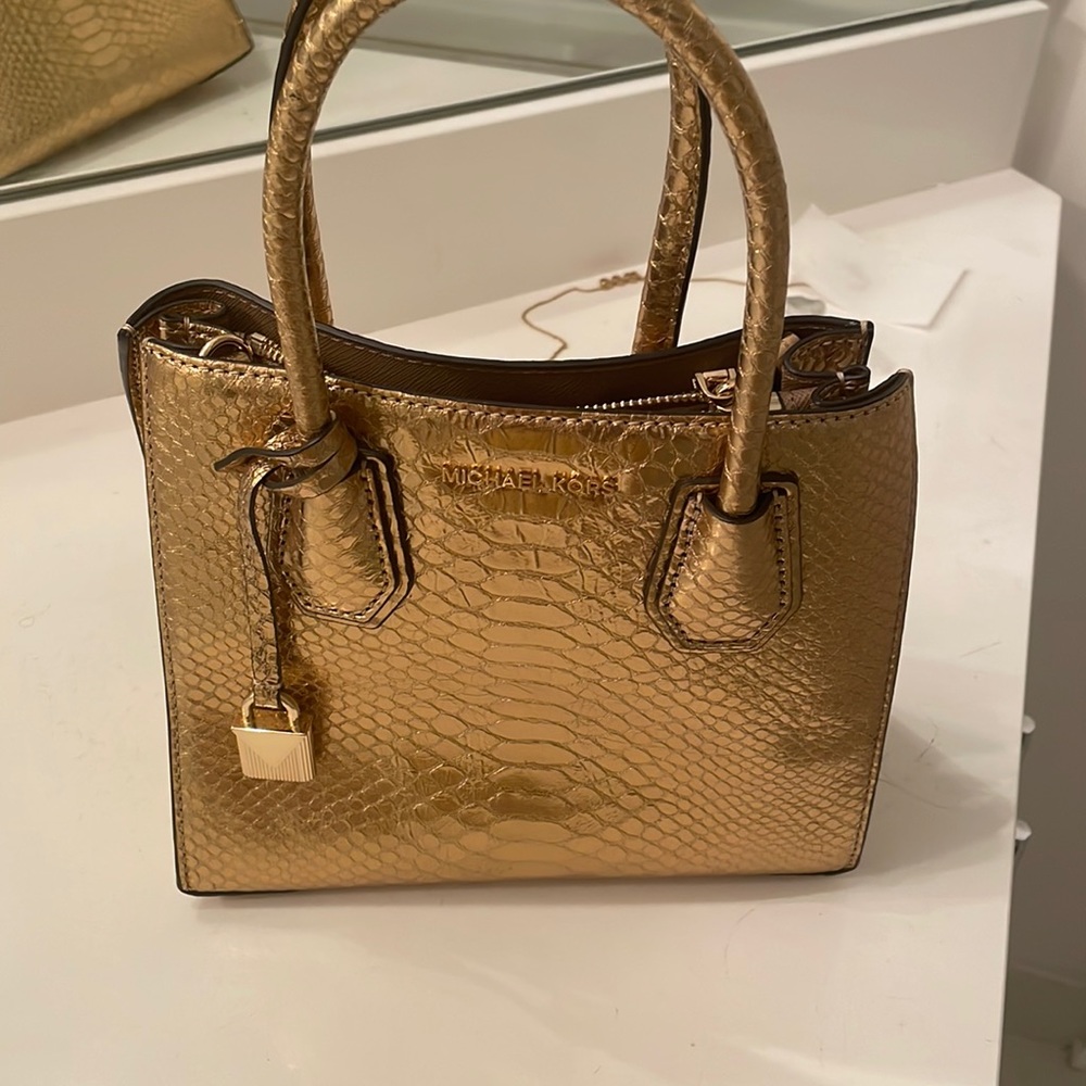 Michael Kors gold scale bag